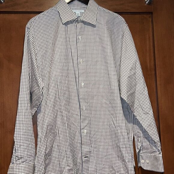 Banana Republic Blue & Brown Plaid Long Sleeve Button Down Shirt - Picture 3 of 9